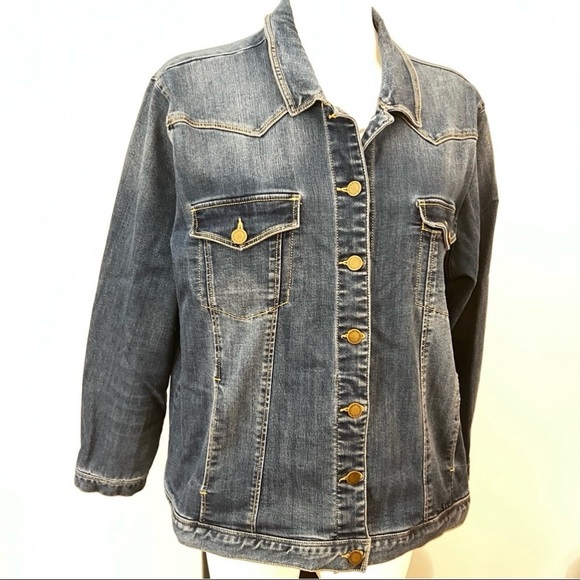 Wit & Wisdom Classic Denim Jacket Women’s Size 1X Fall Essential - Picture 3 of 12